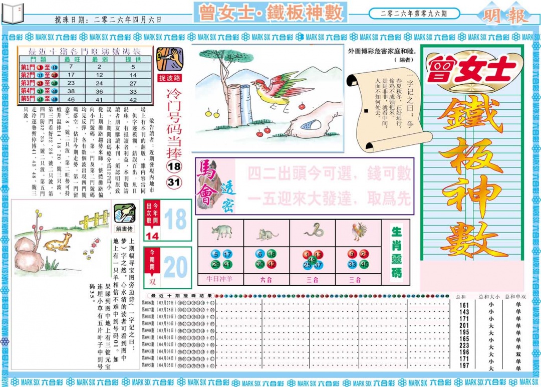 096期曾女士铁板神数A[图]